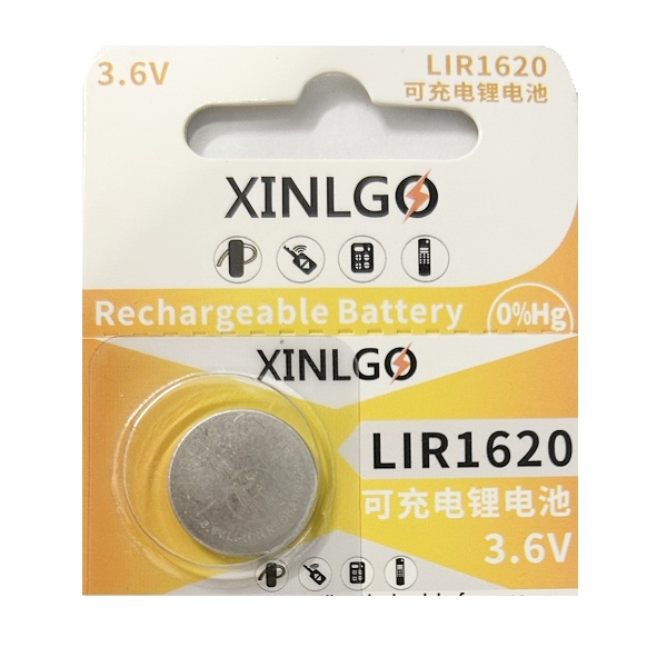 XINLGO LIR1620 3.6V Lithium Rechargeable Cell Button Battery (1 Piece)