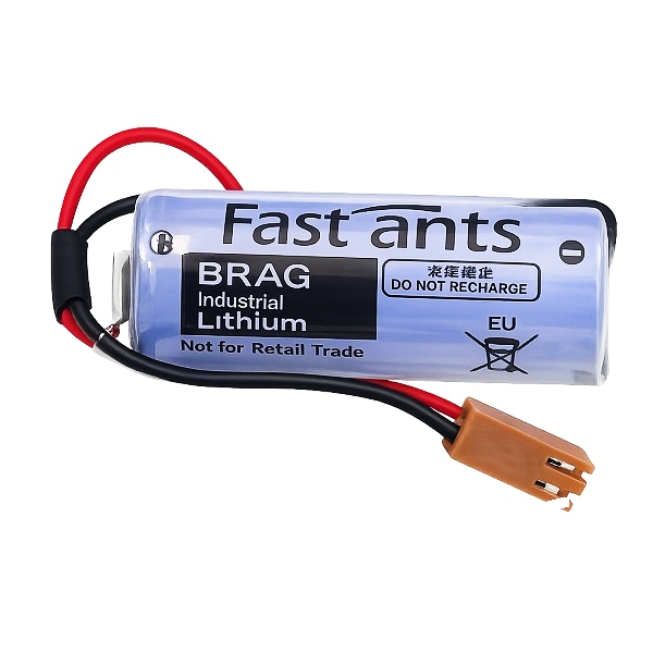 FASTANTS BR-AG BR17455 for FANUC A98L-0031-0012 3V CNC Machine Lithium Battery (Brown Plug)
