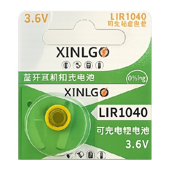 XINLGO LIR1040 3.6V TWS Bluetooth Headset Rechargeable Lithium Cell Button with Leg (1 Piece)