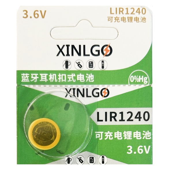 XINLGO LIR1240 3.6V TWS Bluetooth Headset Rechargeable Lithium Cell Button with Leg (1 Piece)