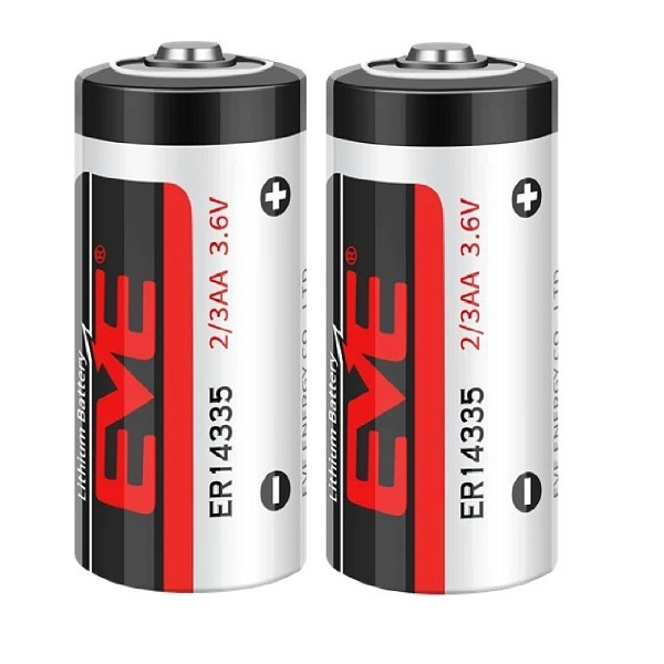 EVE ER14335 3.6V Type 2/3 AA Lithium Thionyl Chloride (Li-SOCl2) Cylindrical Battery (2 Pieces)
