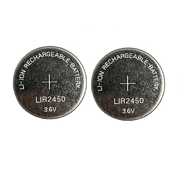 LIR2450 3.6V Rechargeable Li-ion Cell Button Industrial Battery (2 Pieces)