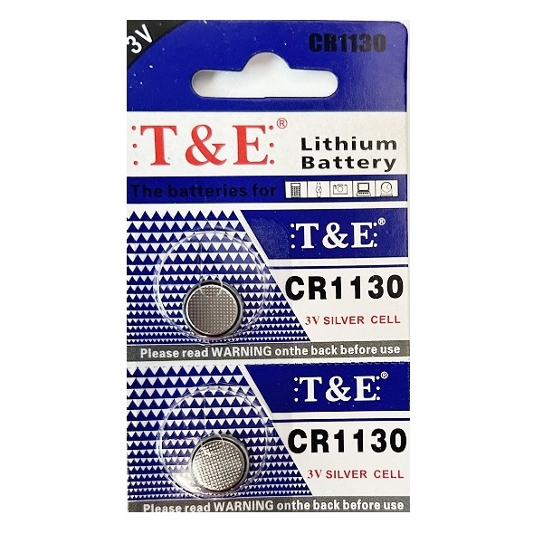 T&E CR1130 Lithium Cell Button Battery (2 Pieces)