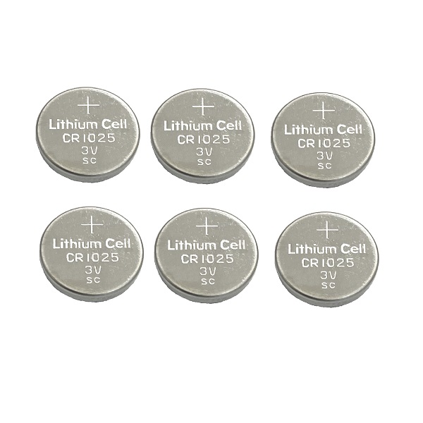 Quality CR1025 Lithium Cell Button Industrial Battery (6 Pieces)