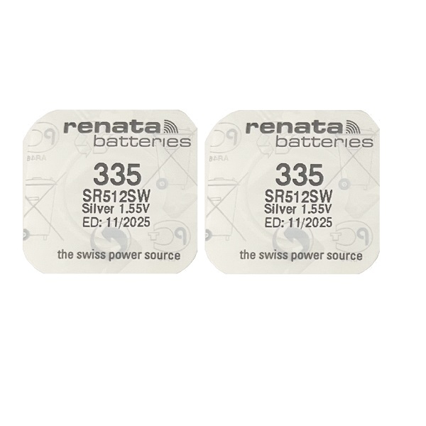 Renata 335 SR512SW Silver Oxide Button Battery (2 Pieces)