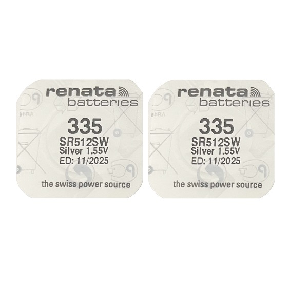 Renata 335 SR512SW Silver Oxide Button Battery (2 Pieces)