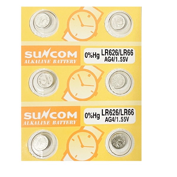 SUNCOM AG4 SR626SW LR626 377 Alkaline Button Battery (6 Pieces)