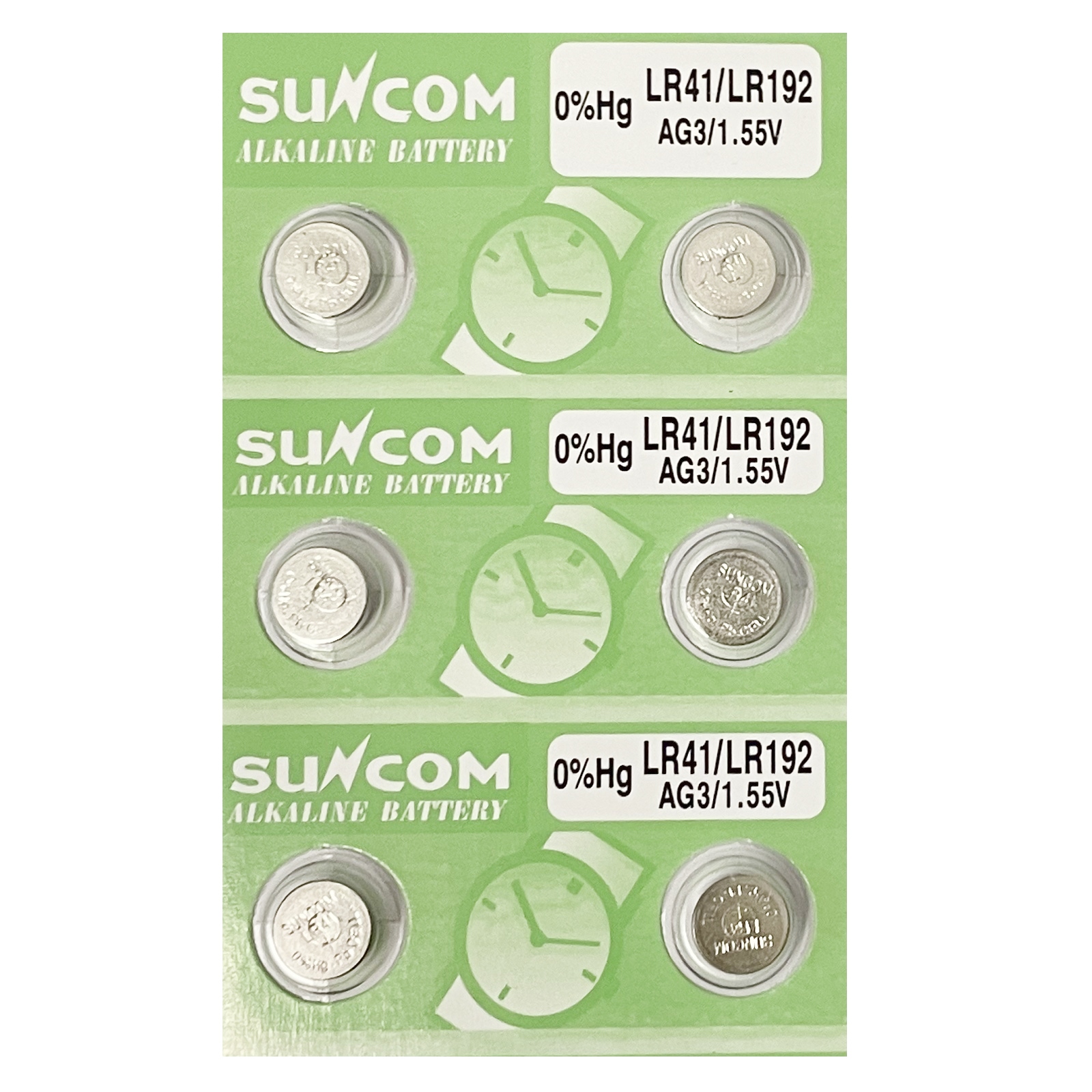 SUNCOM AG3 SR41SW LR41 392 Alkaline Button Battery (6 Pieces)
