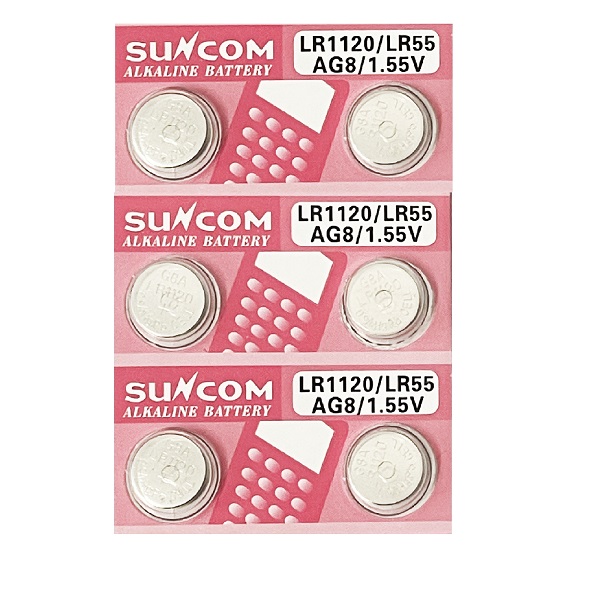 SUNCOM AG8 SR1120SW LR1121 LR55 391 Alkaline Button Battery (6 Pieces)