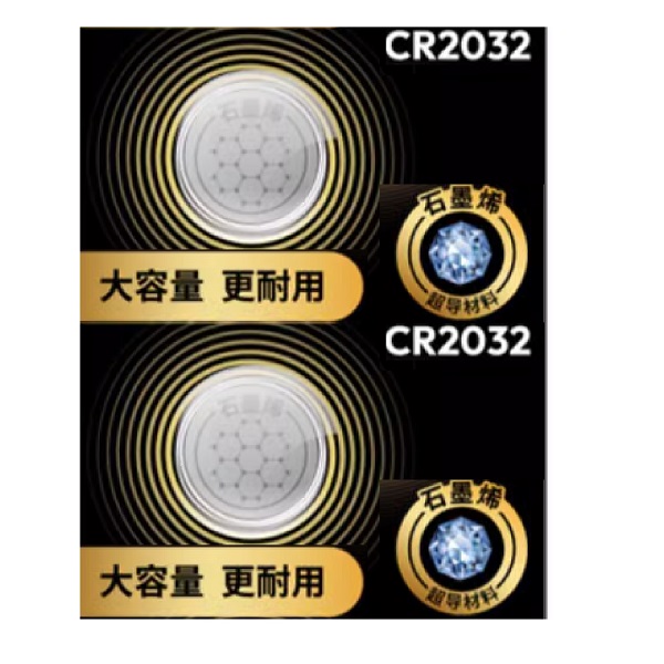 NANFU CR2032 3V Lithium IoT Smart Device Graphene Coin Cell Battery (2 Pieces)