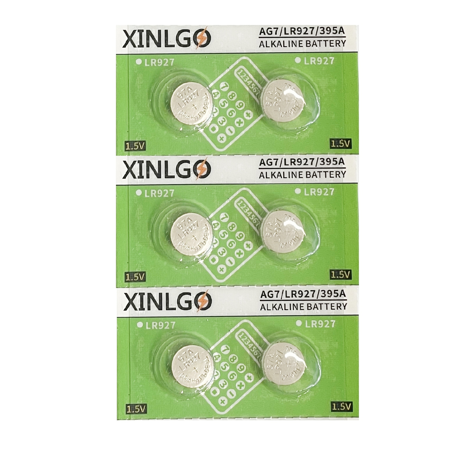 XINLGO AG7 SR927SW 395 Alkaline Button Battery (6 Pieces) 