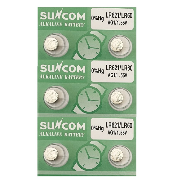 SUNCOM AG1 SR621SW LR621 364 Alkaline Button Battery (6 Pieces)