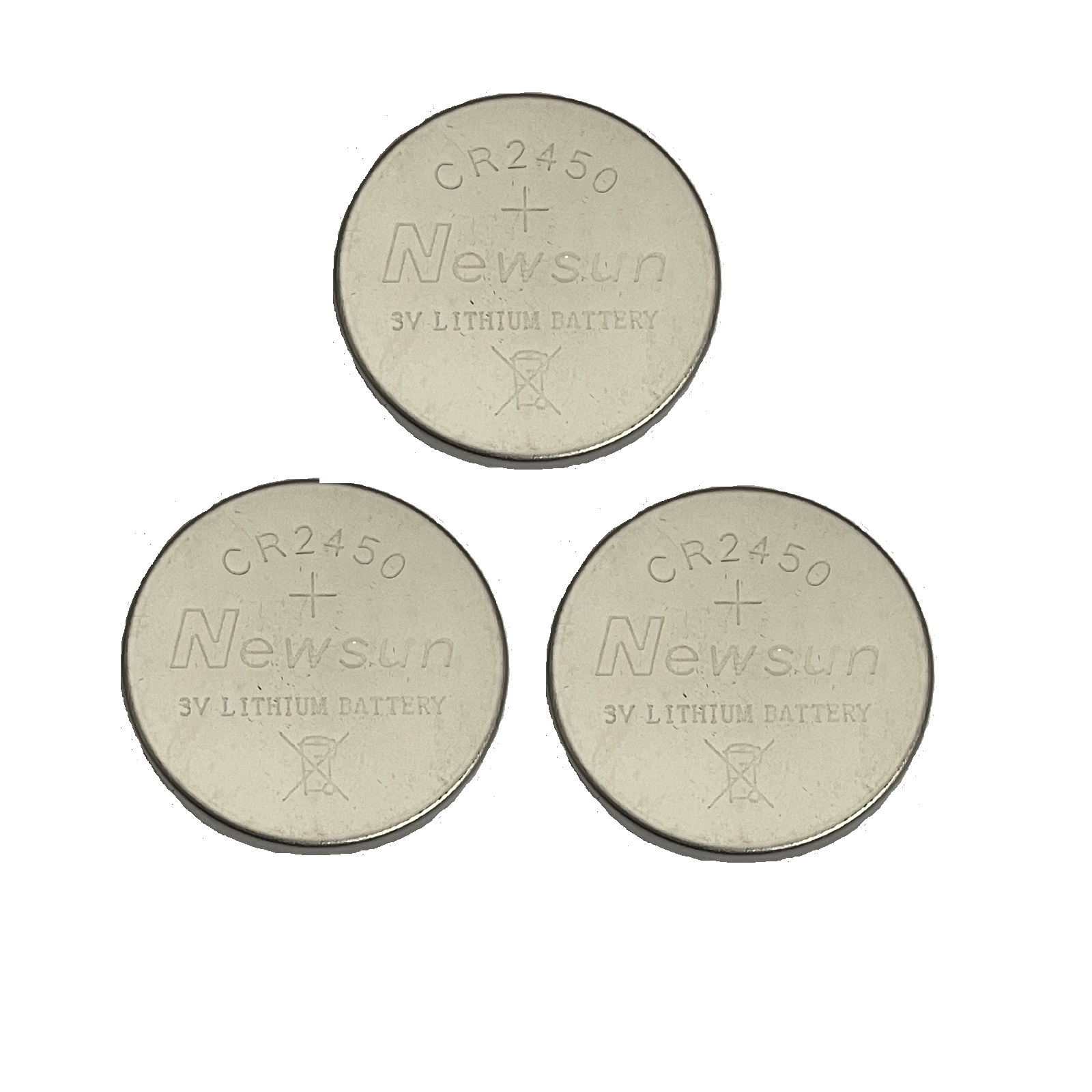 NewSun CR2450 Lithium Cell Button Industrial Battery (3 Pieces) 