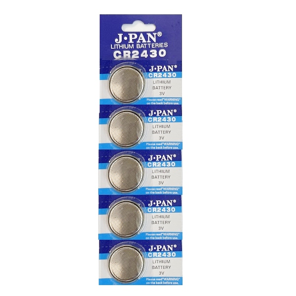 J.PAN CR2430 Lithium Cell Button Battery (5 Pieces)