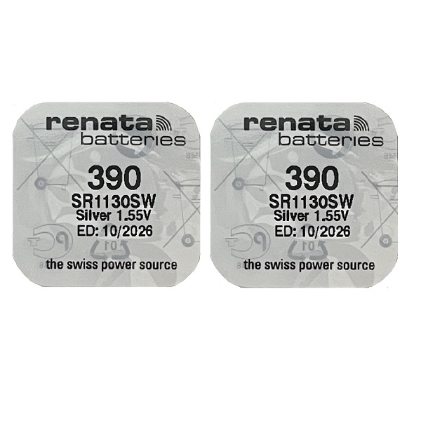 Renata 390 SR626SW Silver Oxide Button Battery (2 Pieces)