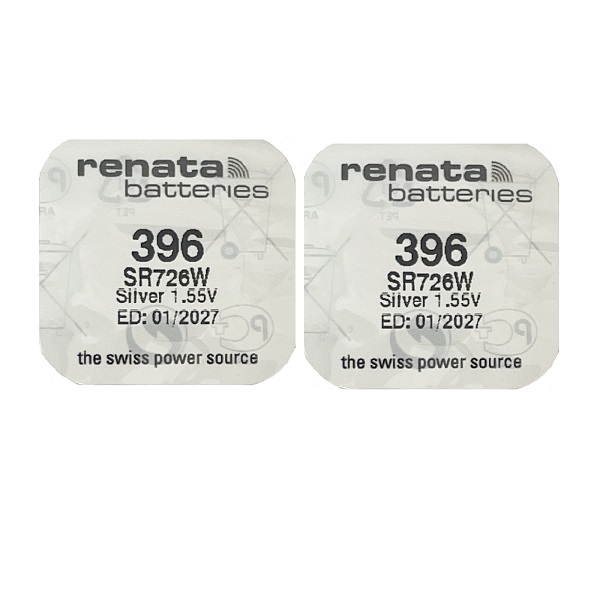 Renata 396 SR726SW Silver Oxide Button Battery (2 Pieces)