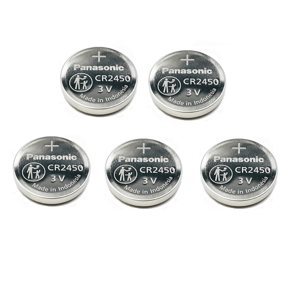 Panasonic CR2450 Lithium Cell Button Industrial Battery (5 Pieces)