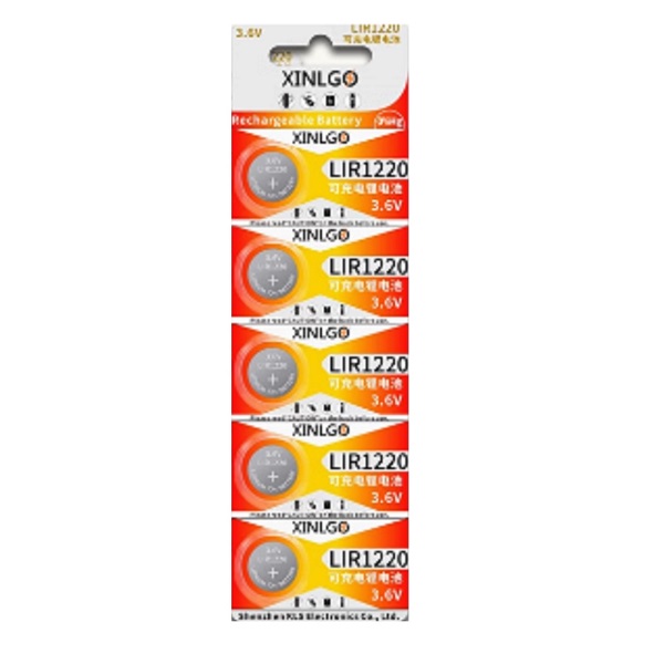 XINLGO LIR1220 3.6V Rechargeable Lithium-ion Cell Button Battery (5 Pieces)