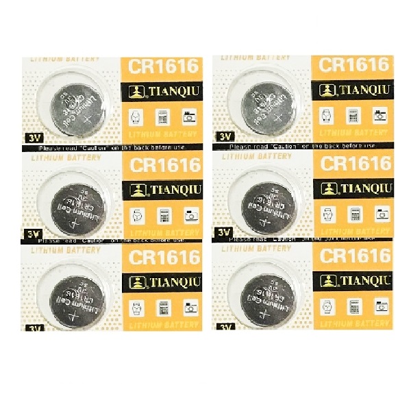 TIANQIU CR1616 Lithium Cell Button Battery (6 Pieces)