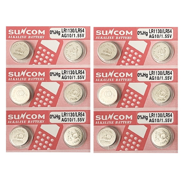 SUNCOM AG10 SR1130SW LR1130 389 Alkaline Button Battery (10+2 Pieces)