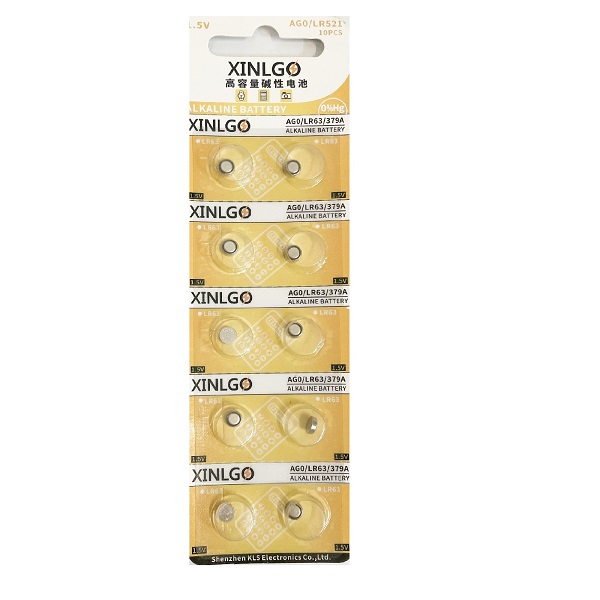 XINLGO AG0 SR521SW LR521 379 Alkaline Button Battery (10 Pieces)