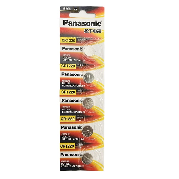 Panasonic CR1220 Lithium Cell Button Battery (5 Pieces)