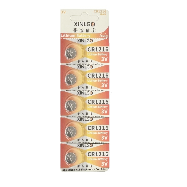 XINLGO CR1216 Lithium Cell Button Battery (5 Pieces)