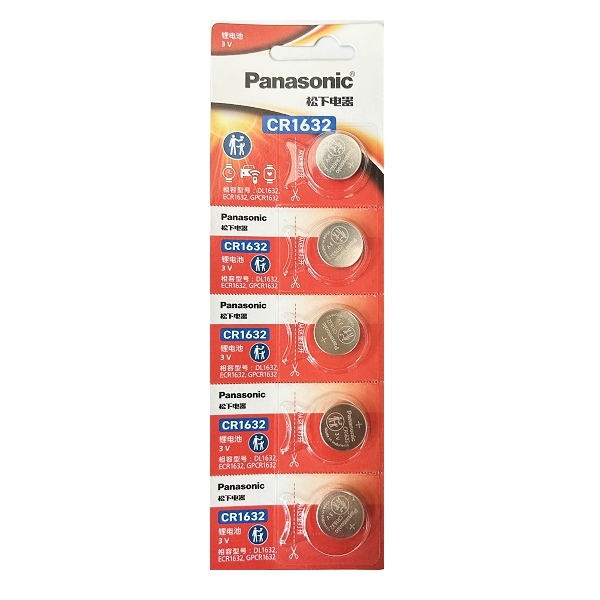Panasonic CR1632 Lithium Cell Button Battery (5 Pieces) 