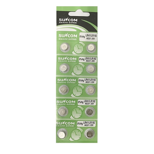 SUNCOM AG3 SR41SW LR41 392 Alkaline Button Battery (10 Pieces)