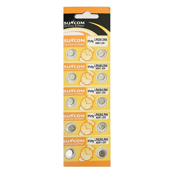 SUNCOM AG4 SR626SW LR626 377 Alkaline Button Battery (10 Pieces)