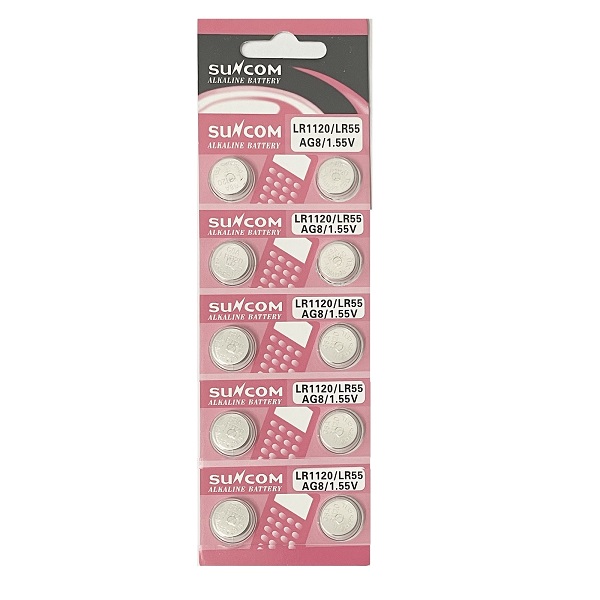 SUNCOM AG8 SR1120SW LR1121 LR55 391 Alkaline Button Battery (10 Pieces)