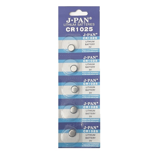 J.PAN CR1025 Lithium Cell Button Battery (5 Pieces)