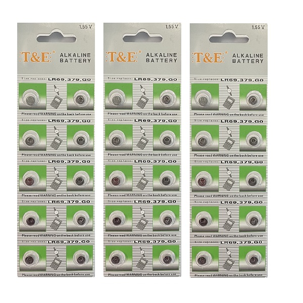 T&E AG0 SR521SW LR521 379 Button Alkaline Battery (30 Pieces)