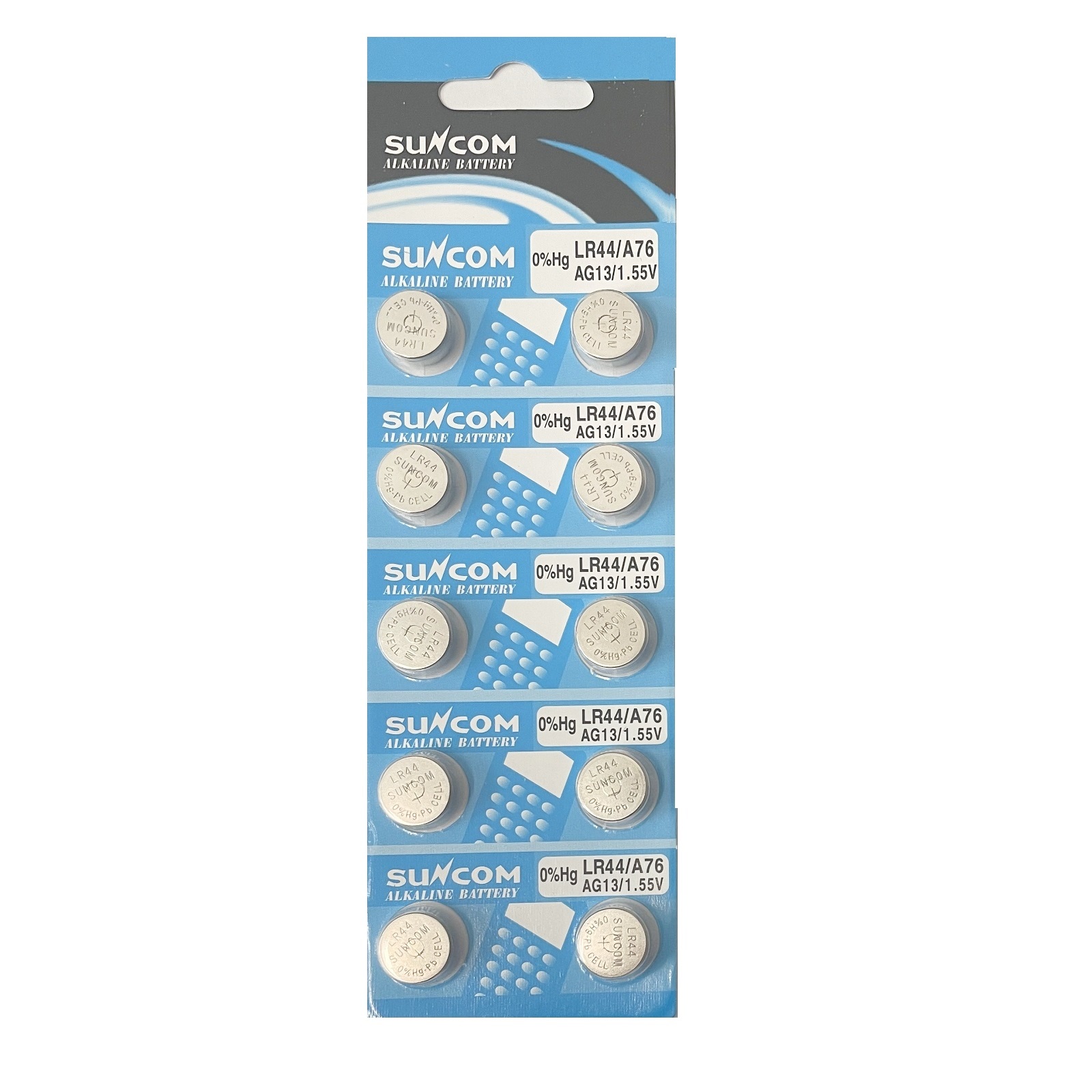 SUNCOM AG13 SR44SW LR44 LR1154 357 Alkaline Button Battery (10 Pieces)