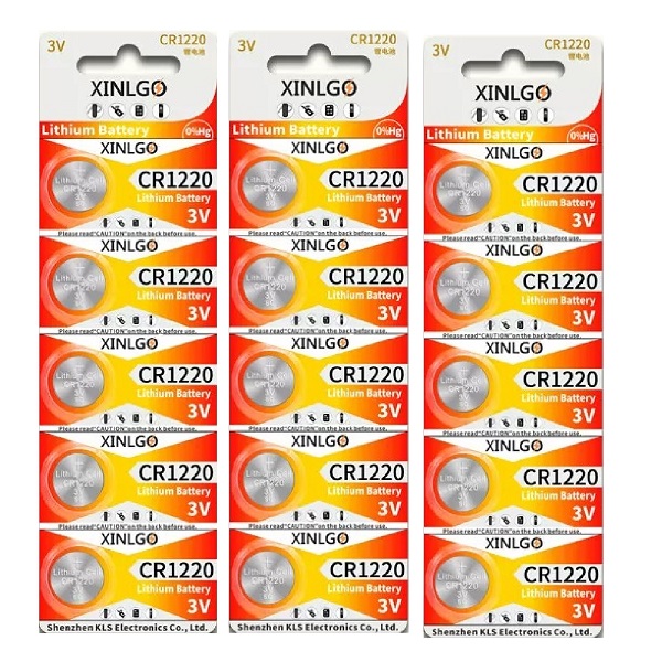 XINLGO CR1220 Lithium Cell Button Battery (15 Pieces)