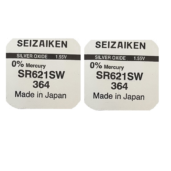 Seizaiken 364 SR621SW Silver Oxide Button Battery (2 Pieces)