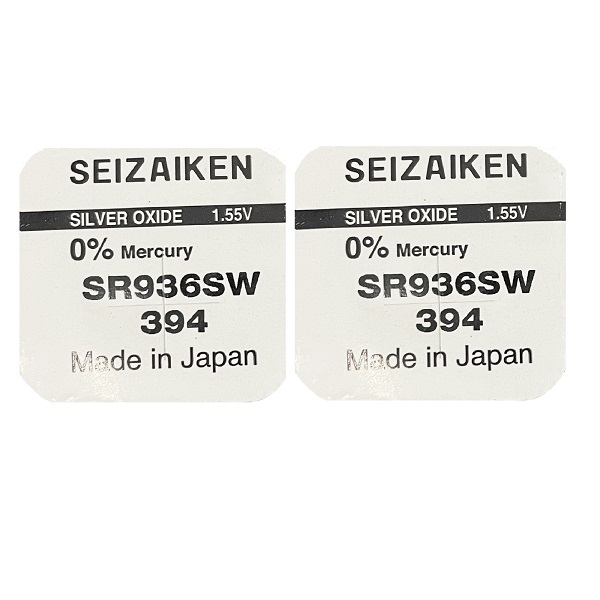 Seizaiken 394 SR936SW Silver Oxide Button Battery (2 Pieces)