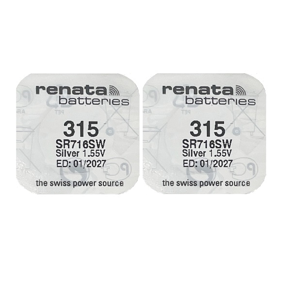 Renata 315 SR716SW Silver Oxide Button Battery (2 Pieces)