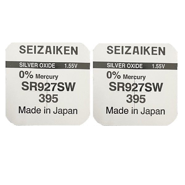 Seizaiken 395 SR927SW Silver Oxide Button Battery (2 Pieces)