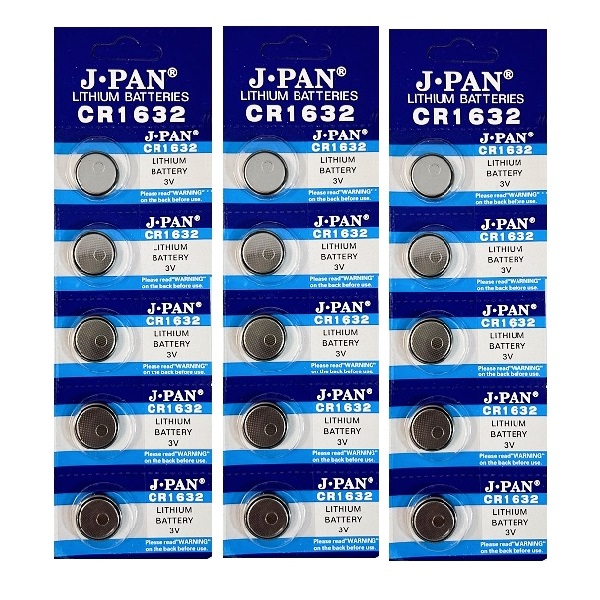 J.PAN CR1632 Lithium Cell Button Battery (15 Pieces)