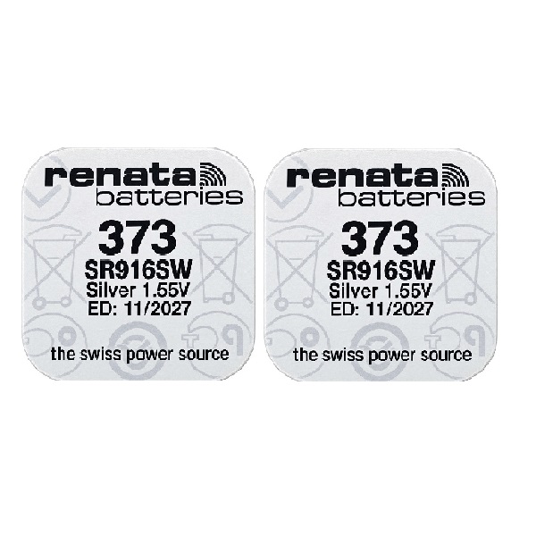 Renata 373 SR916SW Silver Oxide Button Battery (2 Pieces)