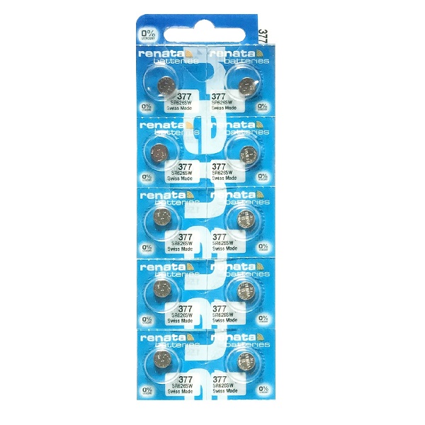 Renata 377 SR626SW AG4 LR66 Silver Oxide Button Battery (10 Pieces)