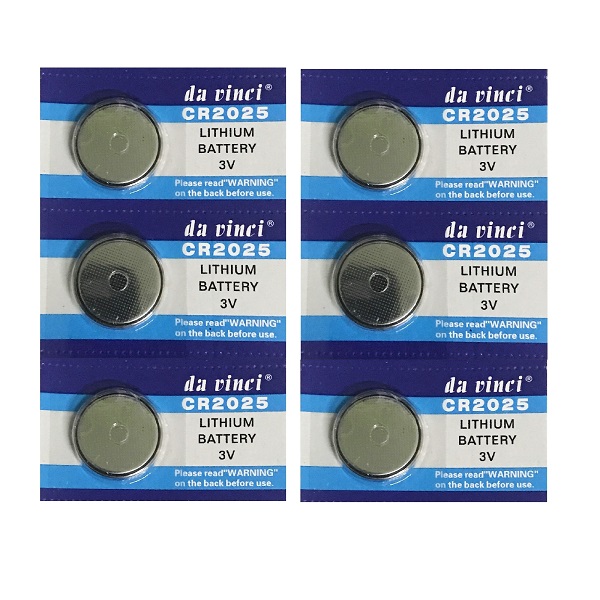DaVinci CR2025 Lithium Cell Button Battery (6 Pieces)