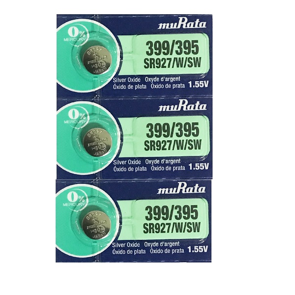 muRata 399/395 SR927SW SR57 SR927 Silver Oxide Button Battery (2+1 Pieces)