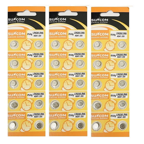 SUNCOM AG4 SR626SW LR626 377 Alkaline Button Battery (30 Pieces)
