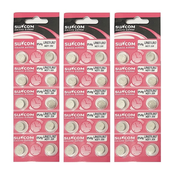 SUNCOM AG7 SR927SW LR927 395 Alkaline Button Battery (30 Pieces)