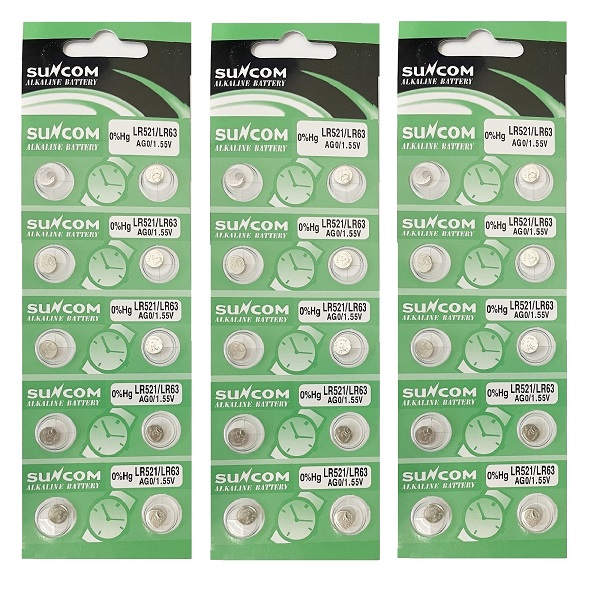 SUNCOM AG1 SR621SW LR621 364 Alkaline Button Battery (30 Pieces)