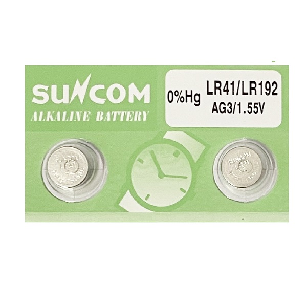 SUNCOM AG3 SR41SW LR41 392 Alkaline Button Battery (2 Pieces)