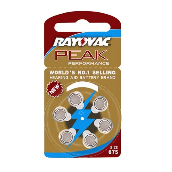 RAYOVAC PEAK Size 675 Zinc Air Hearing Aid Battery (1 Card)