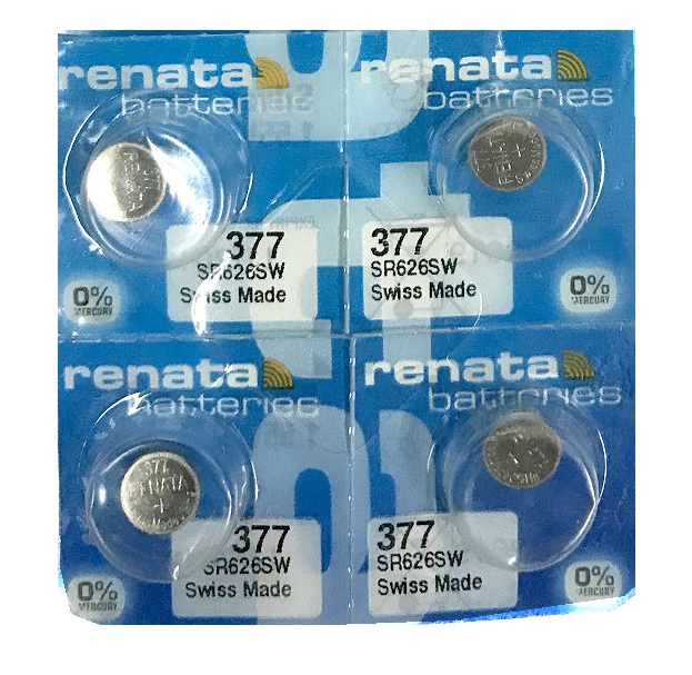 Renata 377 SR626SW AG4 LR66 Silver Oxide Button Battery (4 Pieces)